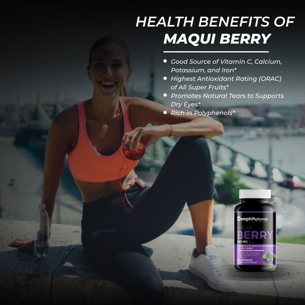 Maqui Berry, 900mg Aristotelia Chilensis Extract, 90 Capsules 45 Day Supply, Non-GMO, Gluten Free, Supplement for Dry Eyes 5