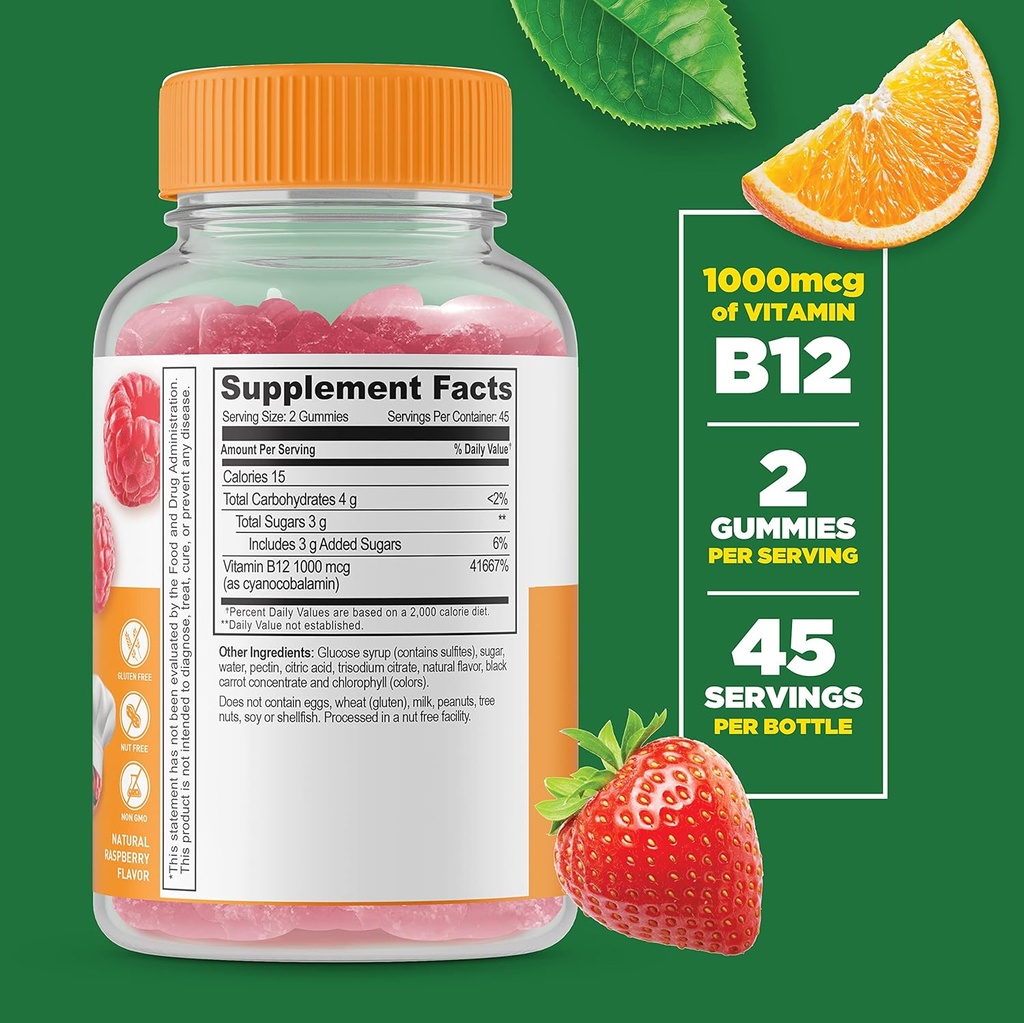 Lifeable Vitamin B12 Kids + Calcium Magnesium & Zinc Kids, Gummies Bundle - Great Tasting, Vitamin Supplement, Gluten Free, GMO Free, Chewable Gummy 3