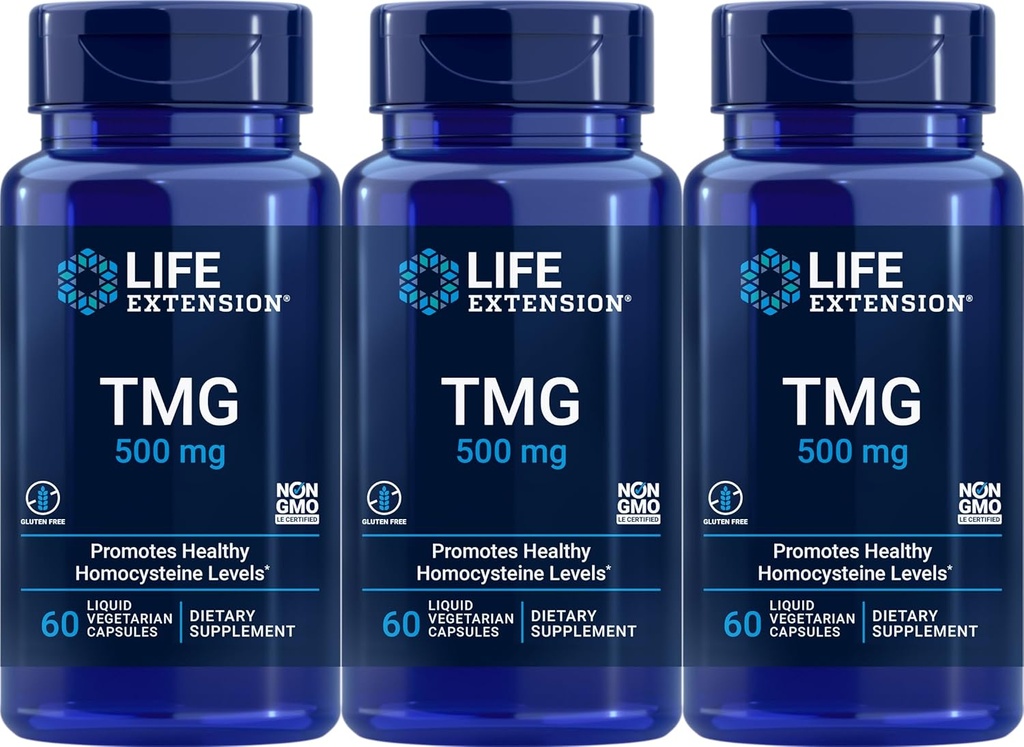 Life Extension TMG Liquid Vegetarian Capsules, 500 mg, 60 Count (Pack of 3) 2