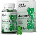Wild & Organic Chlorophyll Gummies 50mg - Detox Cleanse Supplements w/Sodium Copper Chlorophyllin - Internal Deodorant w/Chlorophyll Powder - Vegan, Non-GMO - 60 Herbal Chews 2