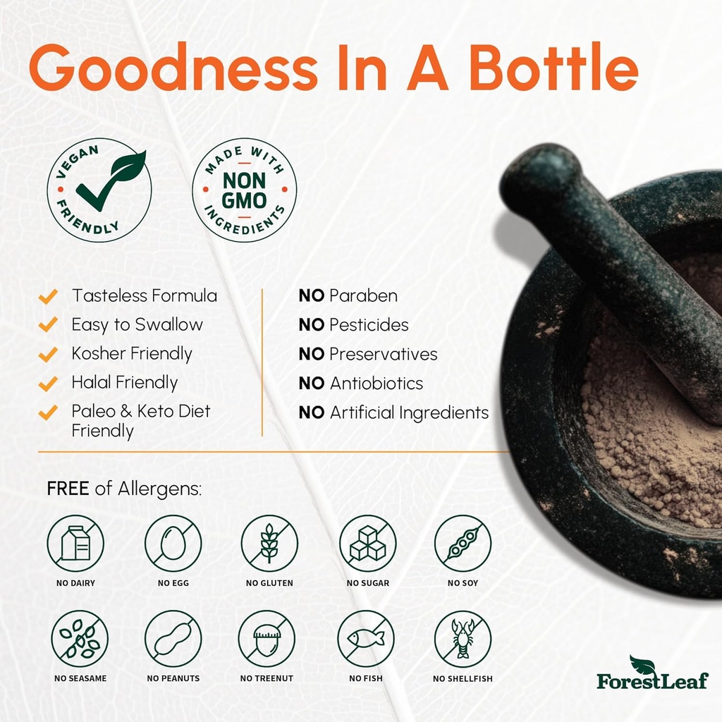 ForestLeaf Quercetin with Bromelain - 1350mg Blend with Vitamin C & Stinging Nettle, Advanced Quercetin 500mg Supplement, Non-GMO Gluten Free, Natural Immune & Respiratory Function 180 Veggie Capsules 6