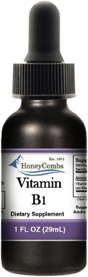 HoneyCombs Liquid Drops 1oz Each Save 10% - Vitamin B2 (Riboflavin) + High Potency Thiamine Vitamin B1 Extract + Vitamin B3-Niacin 5