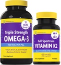 InnovixLabs Vitamin K2 & Triple Omega Bundle Full Spectrum Vitamin K2 (90 Softgels) Triple Strength Omega-3 Fish Oil (200 Softgels). Supports Healthy Bones, Arteries and Joints. * 2