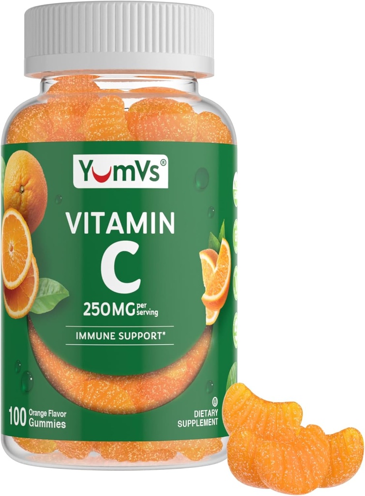Vitamin C Gummies for Adults - 250 mg Yummy Vitamin C Gummy - VIT C Gummies - Immune Support Supplement -Orange Flavored Kosher, Halal, Gluten Free (100 Count) 2