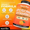 Nutrivein Premium Liposomal Vitamin C 1650mg & Liposomal Glutathione Bundle - High Absorption Ascorbic Acid Plus Master Antioxidant & Liver Cleanse - Non-GMO, Vegan/Vegetarian - 180 + 60 Capsules 3