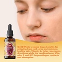 L-Lysine Supplement Liquid Drops | L-Lysine 1000mg Tincture with Vitamin A, C, and B12 for Adults & Kids | Immune Support, Skin & Lips Health, Collagen Synthesis | Non-GMO, Vegan, 2 Fl Oz (60 ML) 5