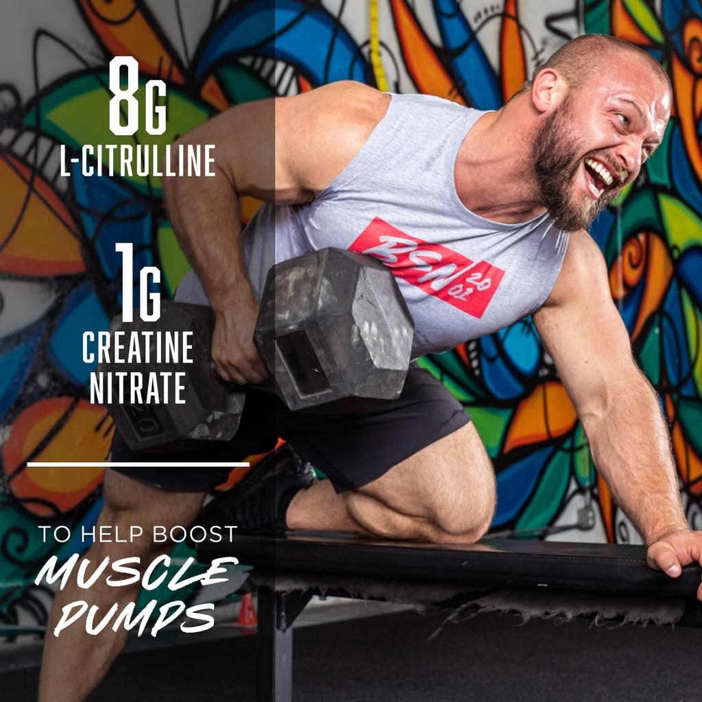 BSN N.O.-XPLODE Vaso Pre Workout Powder with 8g of L-Citrulline and 3.2g Beta-Alanine and Energy, Flavor: Grape Fury, 24 Servings 6