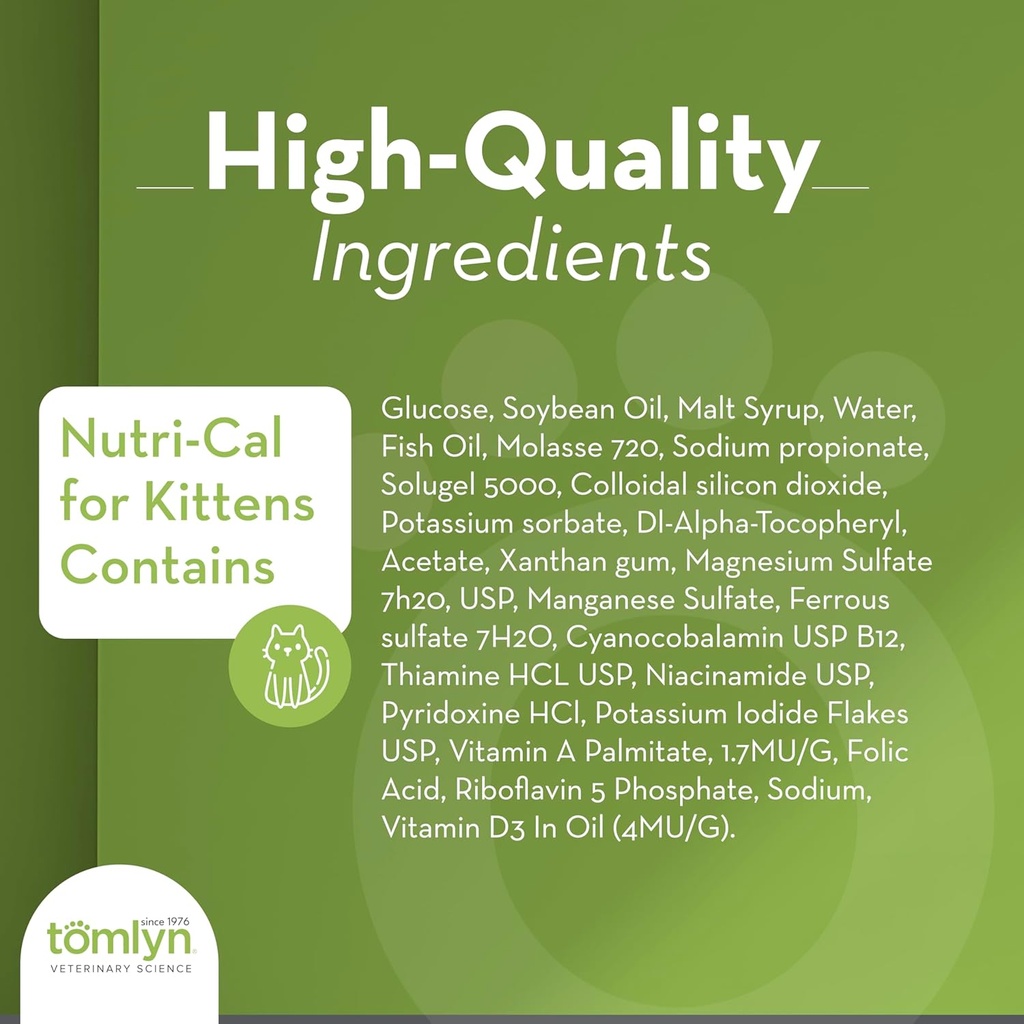 Tomlyn High Calorie Nutritional Gel for Kittens (Nutri-Cal) 4.25 oz 5