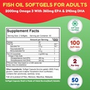 SHIFAA NUTRITION Halal Fish Oil 2000mg Softgels with 360mg EPA & 240mg DHA. 100 Wild Caught & Non-GMO Omega 3 Softgels for Heart & Brain Health. Burpless, Easy-to-Swallow Fish Oil Omega 3 Supplements 3
