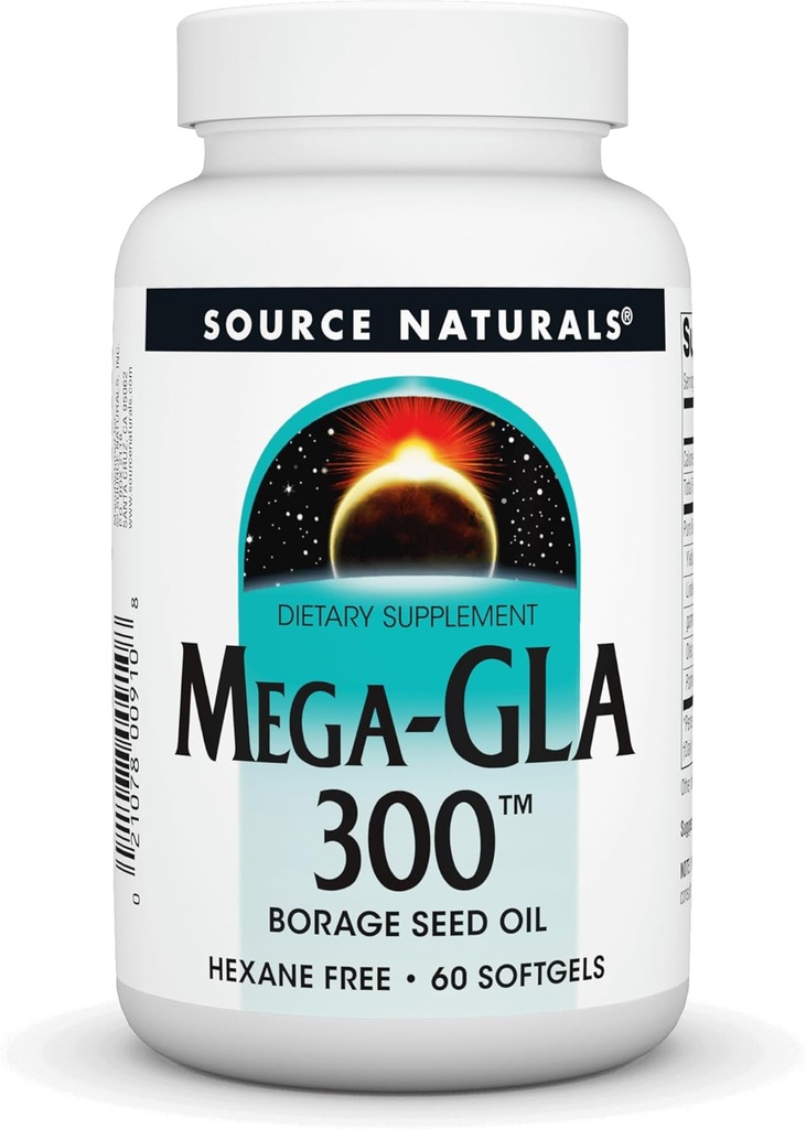 Source Naturals Mega-GLA 300 - Borage Seed Oil That is Hexane-Free - 30 Softgels 2