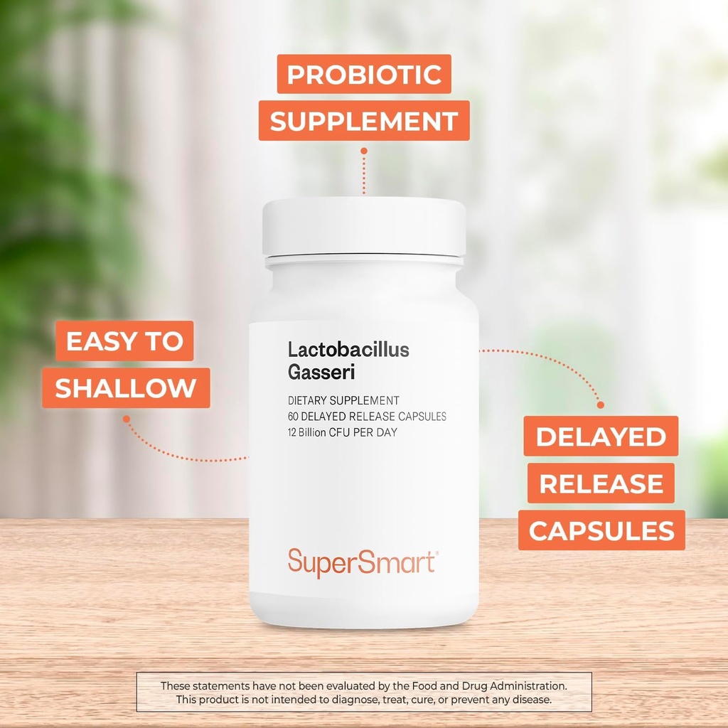 Supersmart - Lactobacillus Gasseri 12 Billion CFU per Day - Probiotic Supplement | Non-GMO & Gluten Free - 60 DR Capsules (Delayed Release) 4