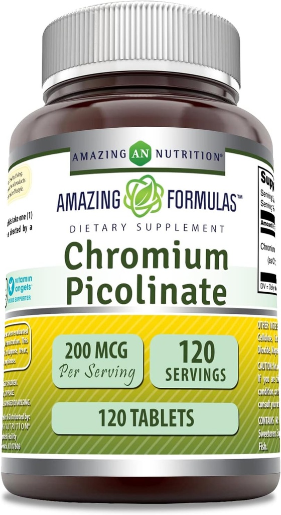 Amazing Formulas Chromium Picolinate Supplement | 200 Mcg Per Serving | Tablets | Non-GMO | Gluten Free | Made in USA (480 Count) 5