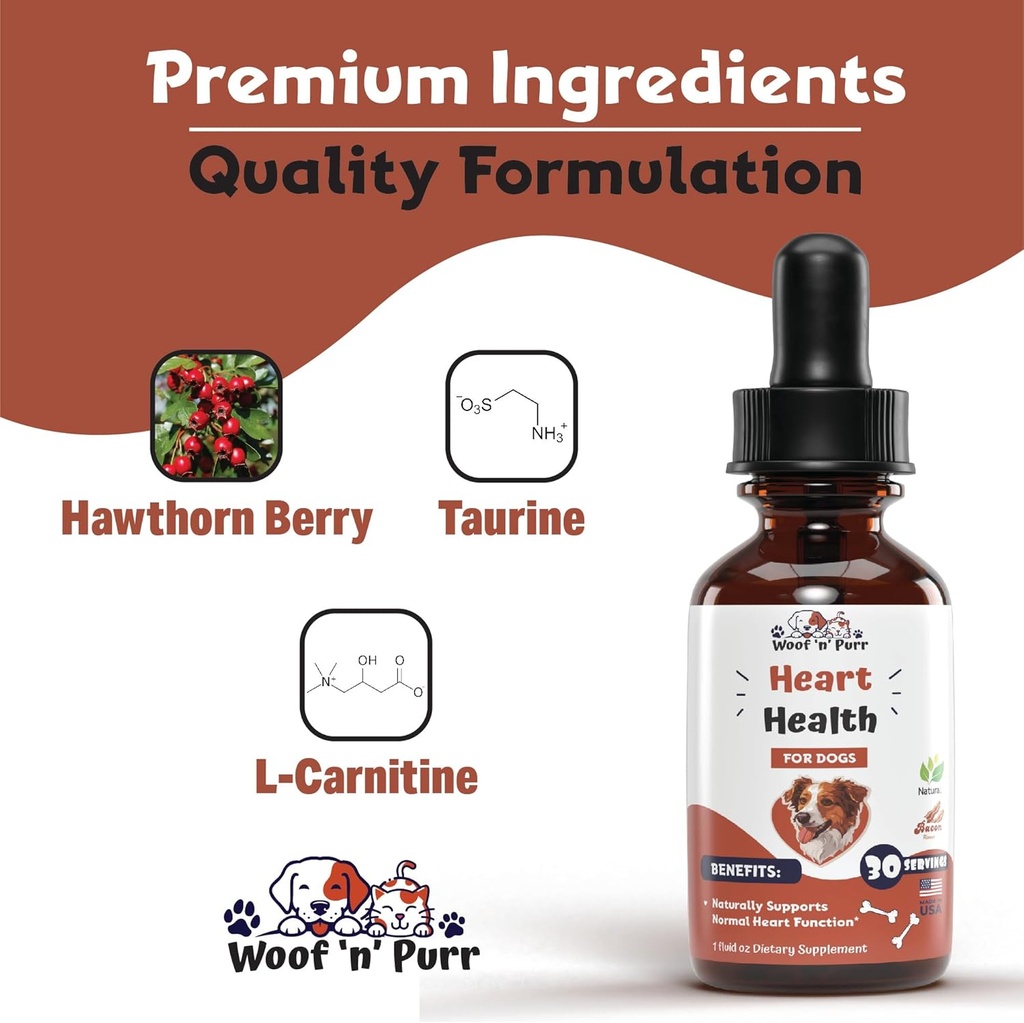 Dog Heart Health - Helps to Support Cardiovascular Function & Overall Heart Health - Dog Heart Supplements - Heart Supplements for Dogs - Cardiac Support for Dogs - Heart Health for Dogs - 1 fl oz 6