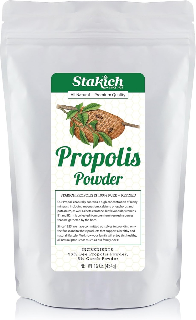 Stakich Bee Propolis Powder - All Natural- 1 Pound (16 Ounce) 2