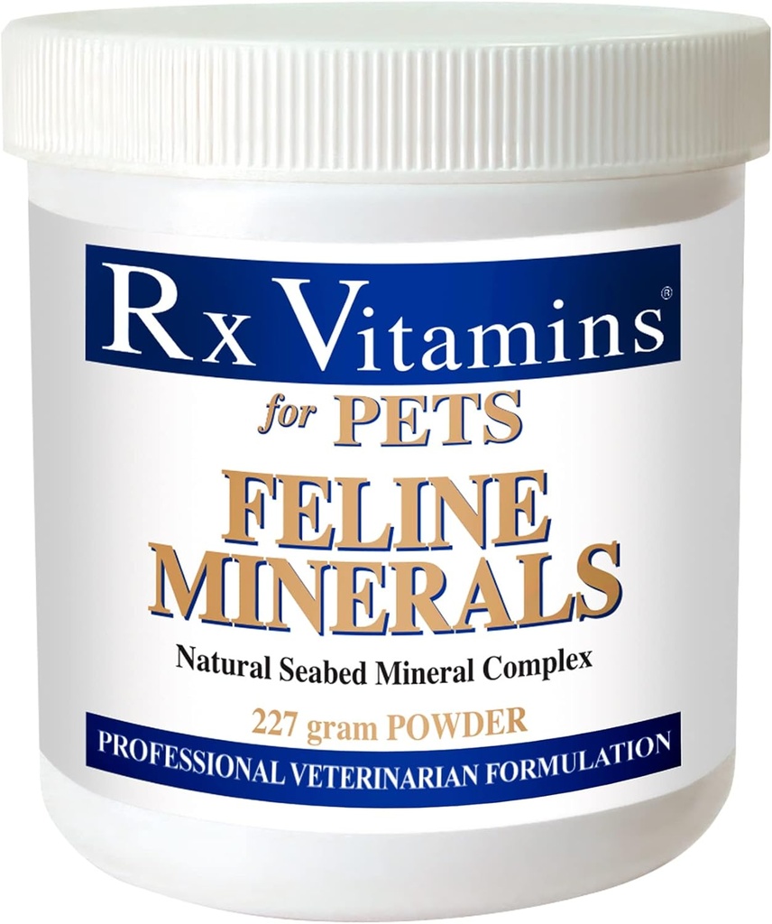 Rx Vitamins Feline Minerals - Mineral Powder with Calcium, Magnesium, Potassium, & Taurine for Cats - Cat Dental Care Plus Immune Support - 8 oz 2
