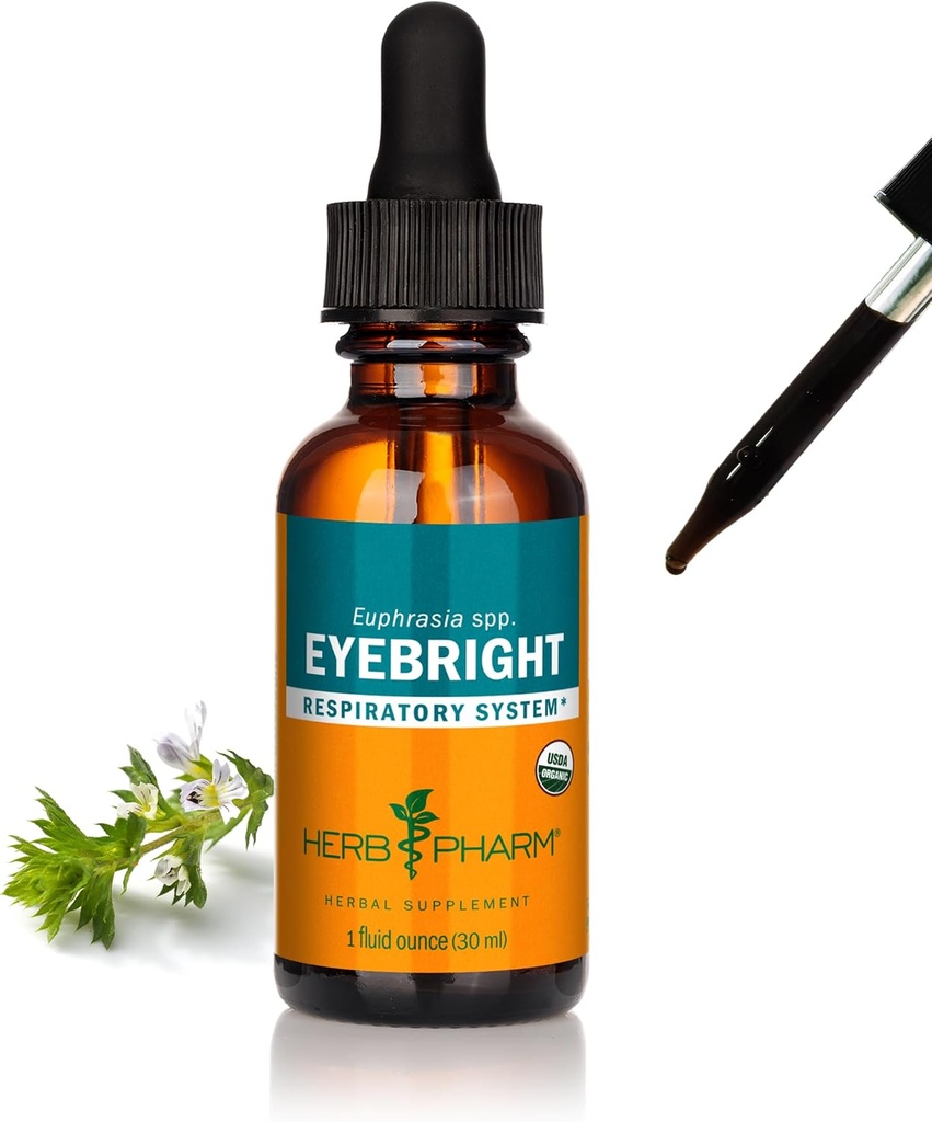Herb Pharm Certified Organic Eyebright Liquid Extract for Respiratory System Support - 1 Ounce, clear 2