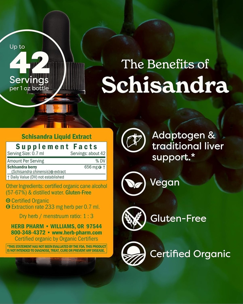 Herb Pharm Certified Organic Schisandra Berry Liquid Extract - 1 Ounce 3