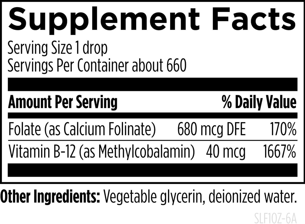 Designs for Health B12 + Folate Drops - Super Liquid Folate with Vitamin B12 as Methylcobalamin - 400mcg Folate + 40mcg Methyl B12 per Drop, Non-GMO + Vegetarian (660 Servings / 1 Fl Oz) 4