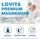 Lovita Triple Magnesium Complex 500mg, High Absorption and Potency Formula, Glycinate, Citrate & Oxide, Support Sleep, Relaxation, Heart, Nerves & Bone Health, 180 Vegan Capsules 5
