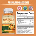 Extra Strength Omega 3 Fish Oil Gummies with DHA & EPA | Ultra High Purity Omega 3 Gummy Supplement for Healthy Heart, Joint & Brain Support | Nature's Vitamins, Orange Flavor | 120 Gummies 3