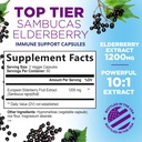 Elderberry Immune Support 1200mg - Daily Immune Support for Adults with Concentrated Sambucus Black Elderberry Extract - Antioxidant Vitamin Supplement, Gluten Free, Bottled in USA - 120 Capsules 3