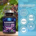 Elderberry Immune Support 1200mg - Daily Immune Support for Adults with Concentrated Sambucus Black Elderberry Extract - Antioxidant Vitamin Supplement, Gluten Free, Bottled in USA - 120 Capsules 5