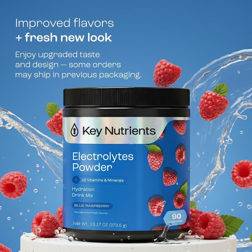 KEY NUTRIENTS Electrolytes Powder Packets - Tropical Pineapple Coconut 20 Pack Hydration Packets - Travel Hydration Powder - No Sugar, No Calories, Gluten Free Keto Electrolytes Powder - Made in USA 3