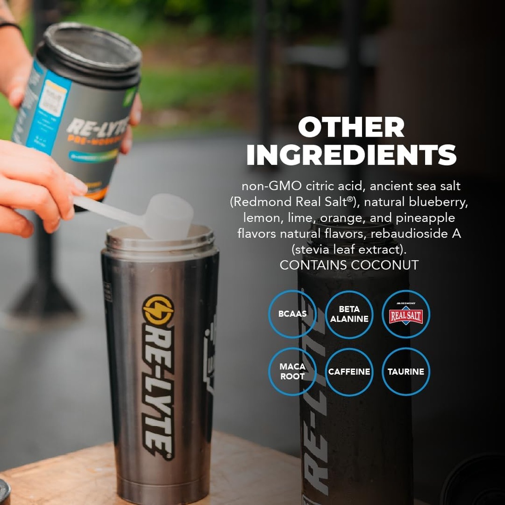 REDMOND Re-Lyte Pre-Workout Drink Mix 5