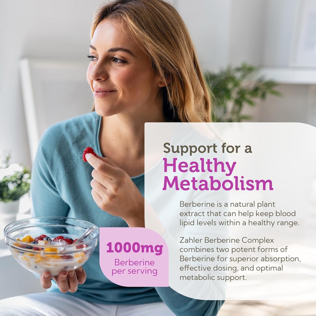 Berberine with Clinically Evaluated Berbevis, Metabolism and Glucos Support Formula, 60 Capsules. 6