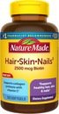 Hair, Skin & Nails with 2500 mcg of Biotin Softgels, 60 Count for Supporting Healthy Hair, Skin and Nails 2
