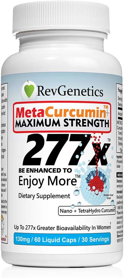 REVGENETICS MetaCurcumin 277x Super Curcumin + TetraHydroCurcumin (60 Liquid Capsules) 2