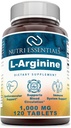 L-Arginine 1000 Mg 120 Tablets Dietary Supplement - Supports Cardiovascular Health - Supports Immune System Functions - Promotes Blood Circulation 2