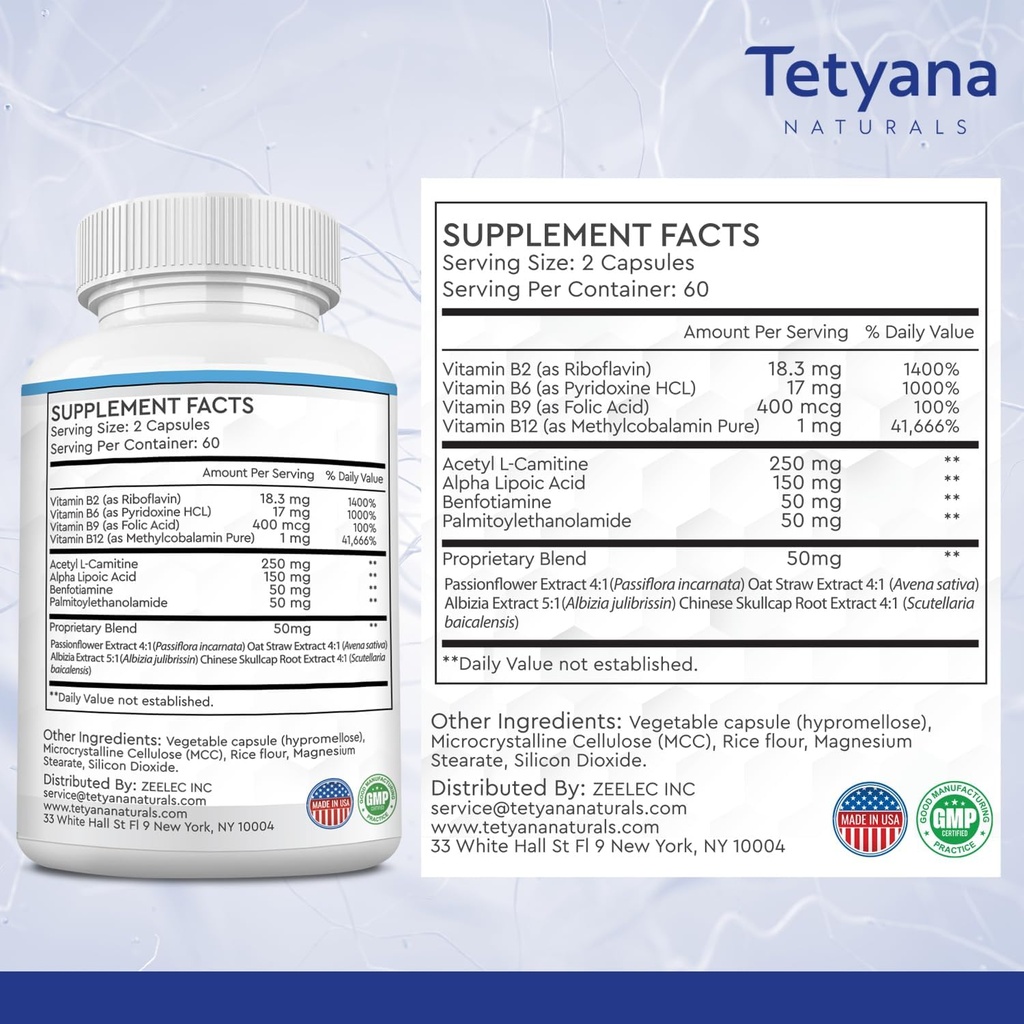 Advanced Sciatic Nerve Support Relief: Alpha Lipoic Acid Vitamin, Benfotiamine - 12 in 1 Sciatica Supplements - 120 Capsules- 30-60 Supply- Made in USA 4