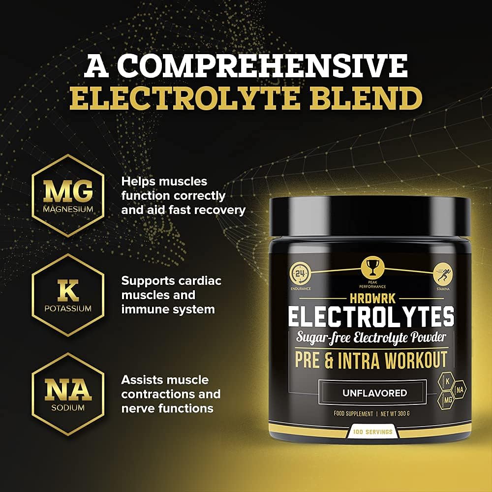 MMA Nutrition HRDWRK - 100 Servings Keto Electrolytes Powder Hydration Sugar Free - Electrolyte Powder to Boost Endurance & Reduce Fatigue with Electrolytes Supplement Set of 3 3