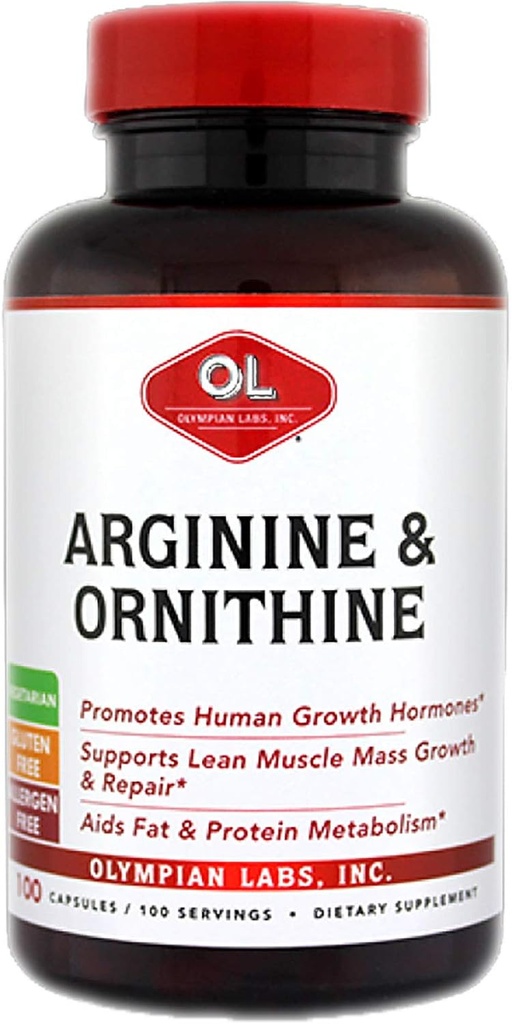 Olympian Labs Arginine and Ornithine - 100 Vegetarian Capsules 2