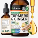 BIO KRAUTER Turmeric and Ginger Supplement Tincture - Turmeric Curcumin Immune Support Drops - Ginger Extract with Black Pepper - Vegan Formula - 2 Fl.Oz. 2