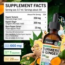 BIO KRAUTER Turmeric and Ginger Supplement Tincture - Turmeric Curcumin Immune Support Drops - Ginger Extract with Black Pepper - Vegan Formula - 2 Fl.Oz. 4