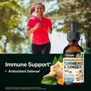 BIO KRAUTER Turmeric and Ginger Supplement Tincture - Turmeric Curcumin Immune Support Drops - Ginger Extract with Black Pepper - Vegan Formula - 2 Fl.Oz. 5