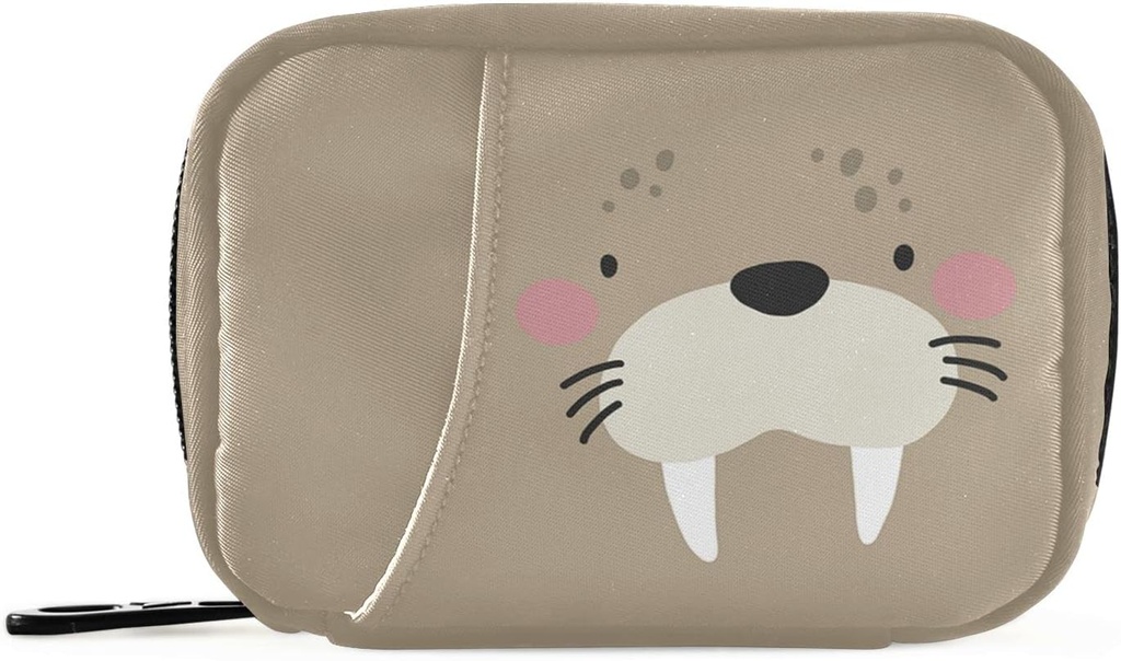 Cute Sea Lion Pill Box 7 Day Pill Case Bag Travel Pill Organizer Bag with Zipper Pill Bag Portable Weekly Case Compact Size for Vitamin Supplement Holder 2