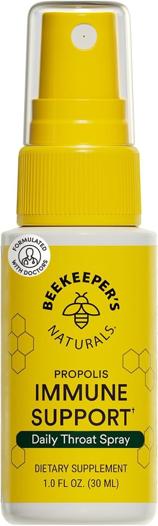 Propolis Throat Spray by Beekeeper's Naturals - 95% Bee Propolis Extract, Natural Immune Support & Sore Throat Relief - Antioxidants, Keto, Paleo, Gluten-Free (1.0 oz)(Pack of 1) 2