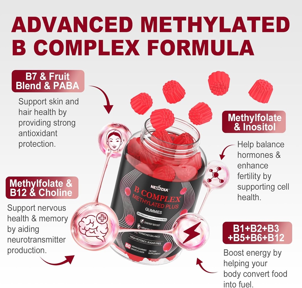 Melatonin Free Natural Sleep Gummies for Adults + Vitamin B Complex Gummies for Women 6