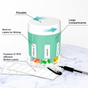 Betife Extra Large Supplement Organizer,Weekly Pill Organizer Bottle, Daily Pill Dispenser with 7 Large Compartments, Organizer to Hold 7 Day Vitamin Medication,21 Labels and a Cleaning Brush(Cyan) 6