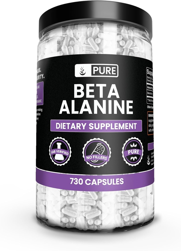 Pure Original Ingredients Beta Alanine, (730 Capsules) Always Pure, No Additives Or Fillers, Lab Verified 2