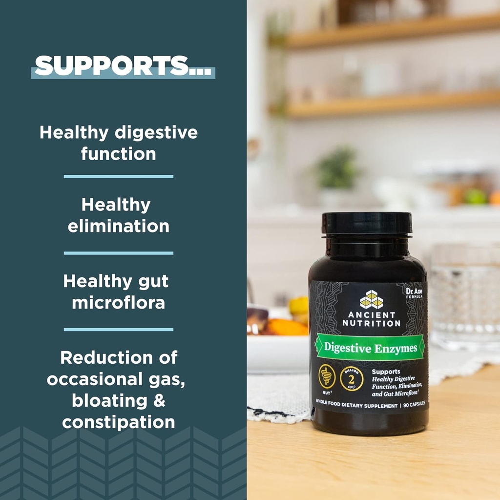 Ancient Nutrition Digestive Enzymes, Supports Gut Health, Promotes Healthy Digestive Function, 90 Ct 4