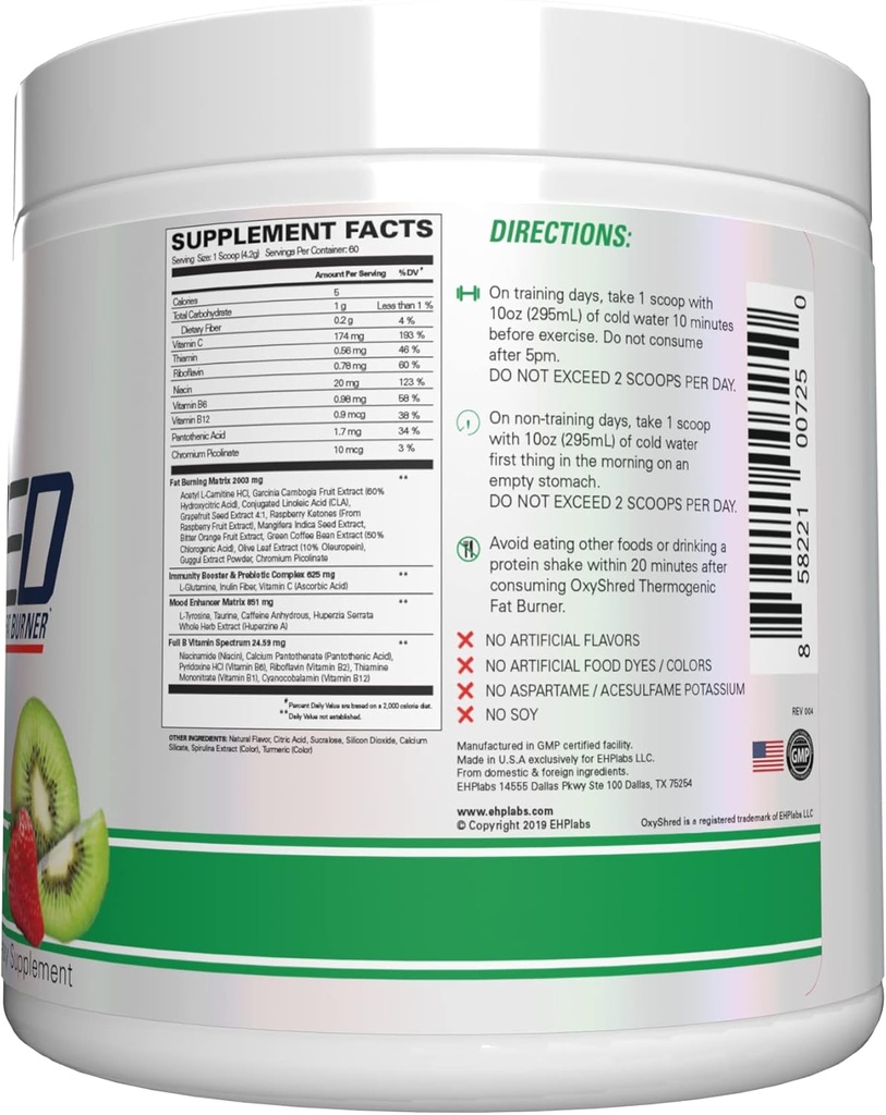 EHP Labs OxyShred + OxyGreens Bundle - Thermogenic Pre Workout Powder & Shredding Supplement, Clinically Proven Preworkout Powder - Daily Super Greens Powder, Spirulina Powder, Greens Superfood Powder 6