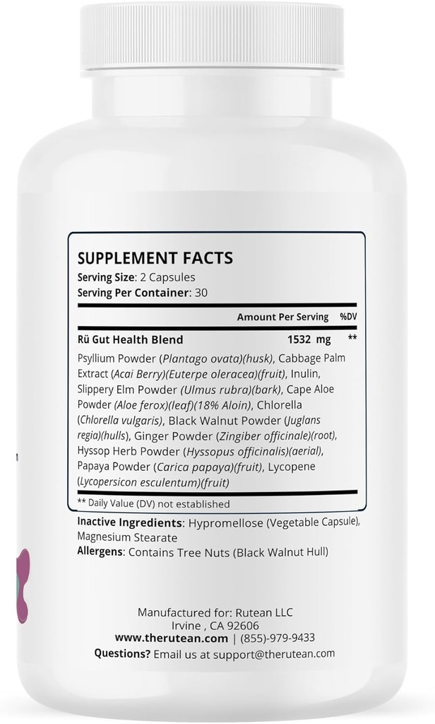 Gut Keeper - Psyllium Husk, Slippery Elm Bark, Ginger Root, Inulin - Digestive and Immune Support - 60 Capsules 3