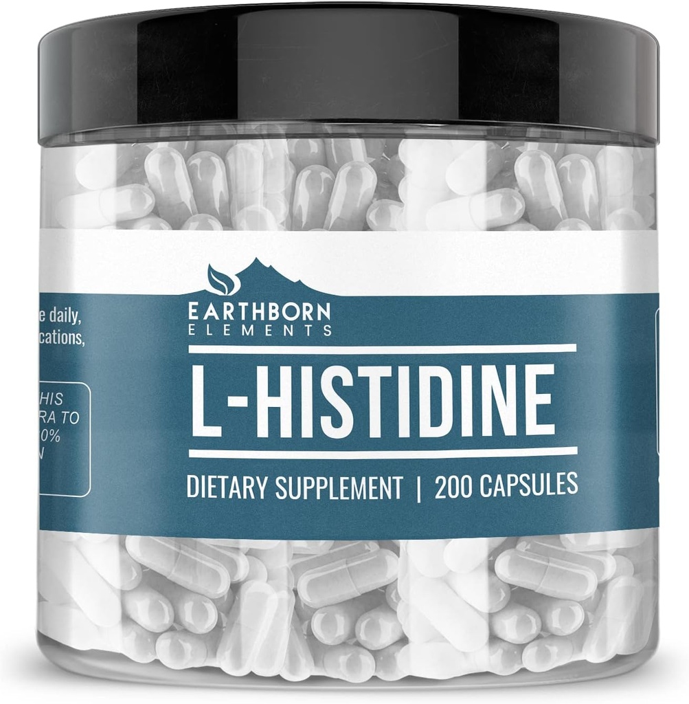 Earthborn Elements L-Histidine 200 Capsules, Pure & Undiluted, No Additives 2