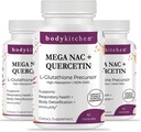 Body Kitchen Mega NAC (N-Acetyl Cysteine) 600 mg with Quercetin, Supports Respiratory Health and Immune Function and Promotes Liver and Kidney Detox, Veggie Caps, (Pack of 3) 2