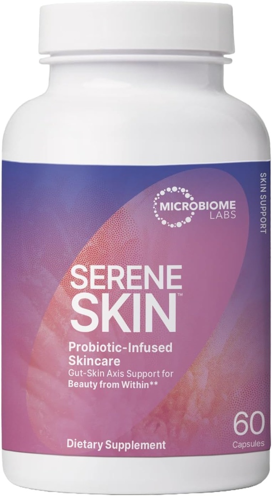 Microbiome Labs SereneSkin - Spore Based Probiotic Complex with Citrus Polyphenols for Skin Clarity & Gut Health Support - Daily Probiotic Skincare - Soothe The Gut-Skin Axis (60 Capsules) 2