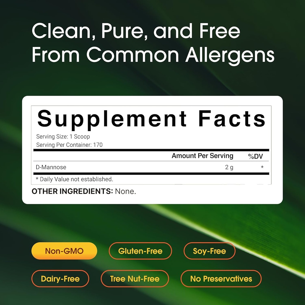 NatureBell D Mannose Powder, 12oz | Instantized for Max Absorption – Fast Acting Cleanse – Urinary Tract & Bladder Health Support – Flush UTI Impurities – Non-GMO, Vegan 4